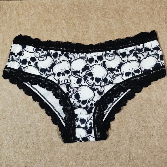 Gothic Hipster Lace Lingerie 3 Piece Panty Set Large -B - Picture 4 of 6